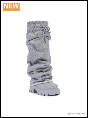Slouchy Fold Over Chunky Platform Knee High Boots